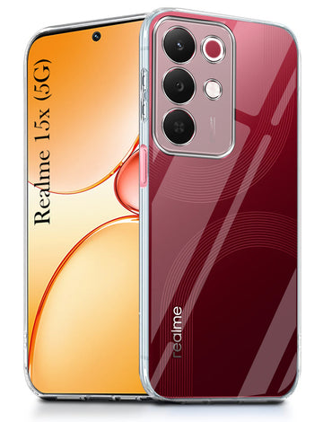 For Realme 15X Back Cover Case Silicone (Clear Shockproof Case with Camera Protection | Soft and Flexible | Transparent)