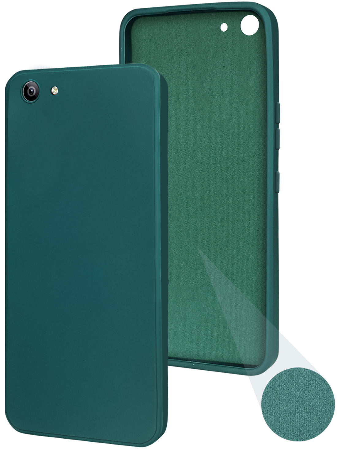 For Vivo Y81i Back Cover Case( Matte Finish Silicone with Inside Fiber cloth)