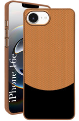 For Apple iPhone 16e Back Cover Case (Elegant PU Leather Finish | Premium Minimalist Professional | Camera Protection Bump)