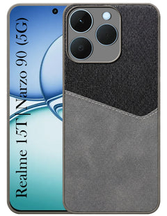 For Realme 15T | Realme Narzo 90 Back Cover Case (Dual PU Leather Stitch | Professional Minimalist | Soft and Flexible)