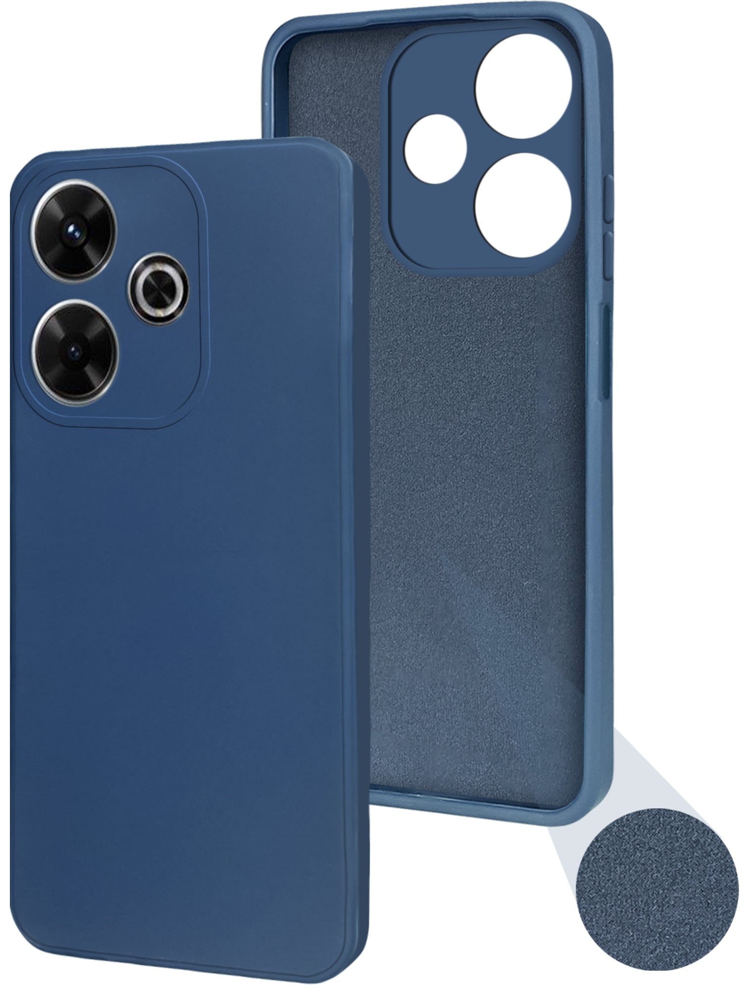 For Poco M6 Plus 5G Back Cover Case ( Matte Finish Silicone with Inside Fiber cloth)