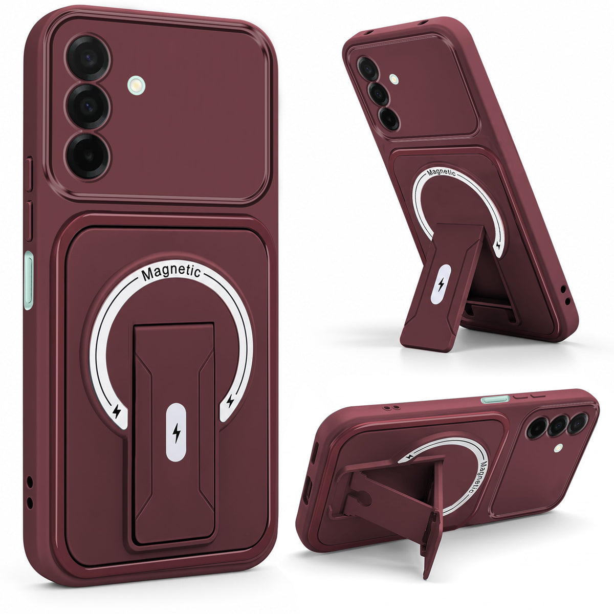 For Samsung Galaxy A26 5G Back Case Cover Metallic (Hybrid Armor Kickstand | MagSafe Compatible | Camera Protection Shockproof)