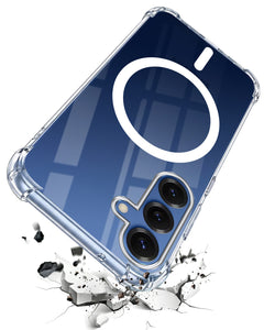 For Samsung Galaxy S25 Back Cover Shockproof Crystal-Clear (Magsafe Wireless Support | Drop & Camera Protection | Hard Polycarbonate)
