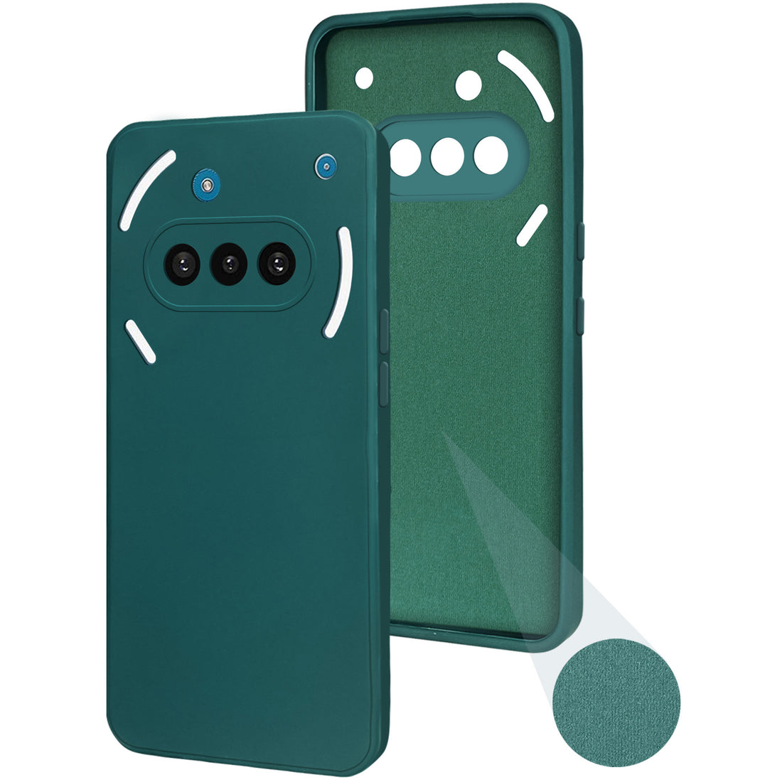 For Nothing Phone 3A Back Cover Case (Matte Finish Silicone with Inside Fiber cloth)