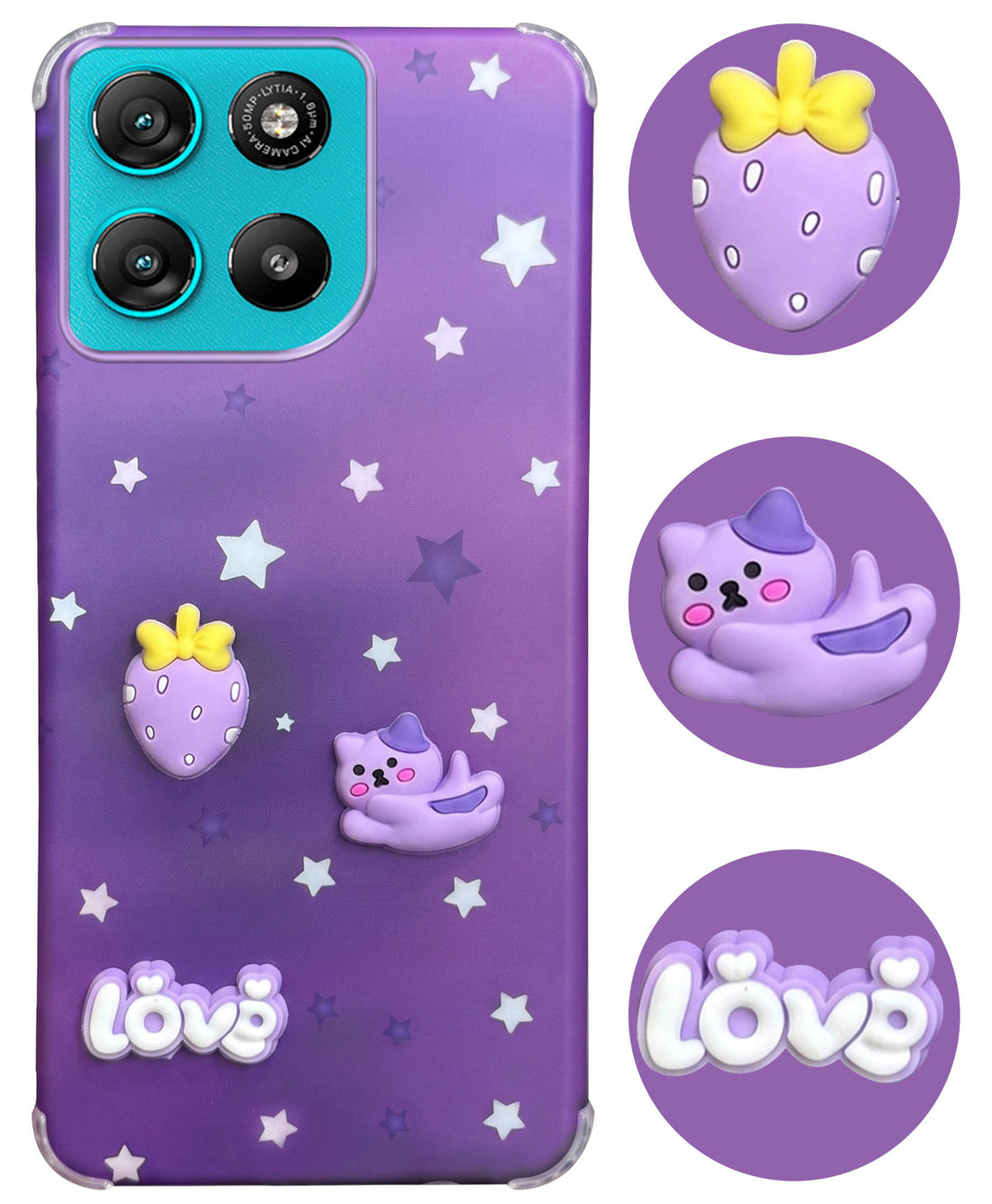 For Motorola Moto G67 Power | G57 Power Back Cover Case (3D Cute Cartoons | Hard Back Side Soft | Matte Premium Finish | HD Printing)