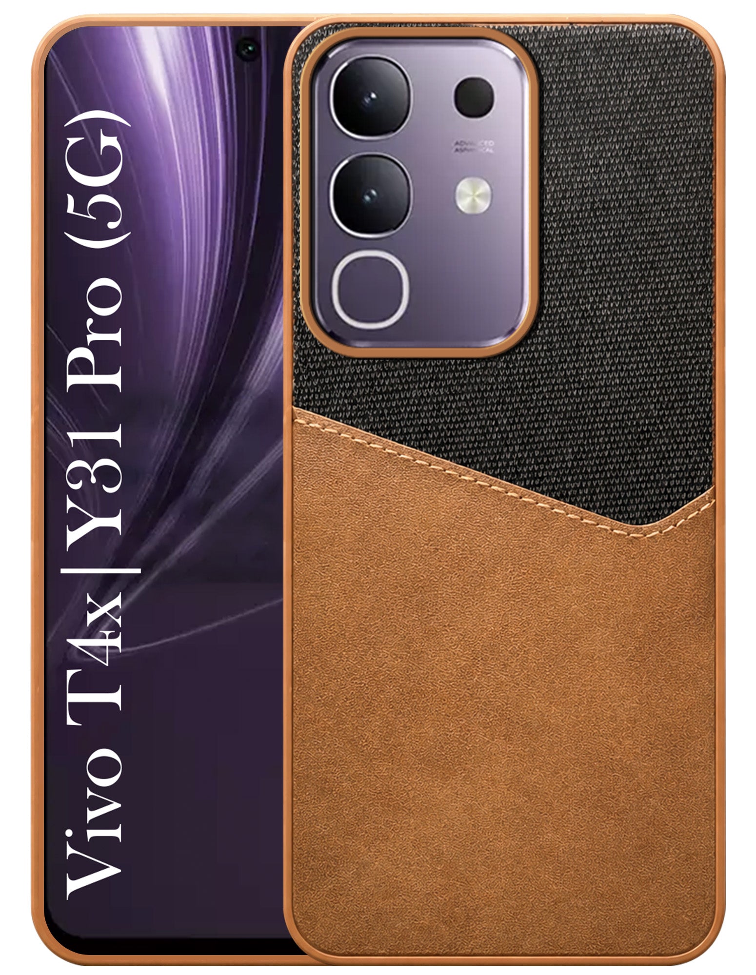 For Vivo T4x | Vivo Y31 Pro Back Cover Case(Dual PU Leather Stitch | Professional Minimalist | Soft and Flexible)