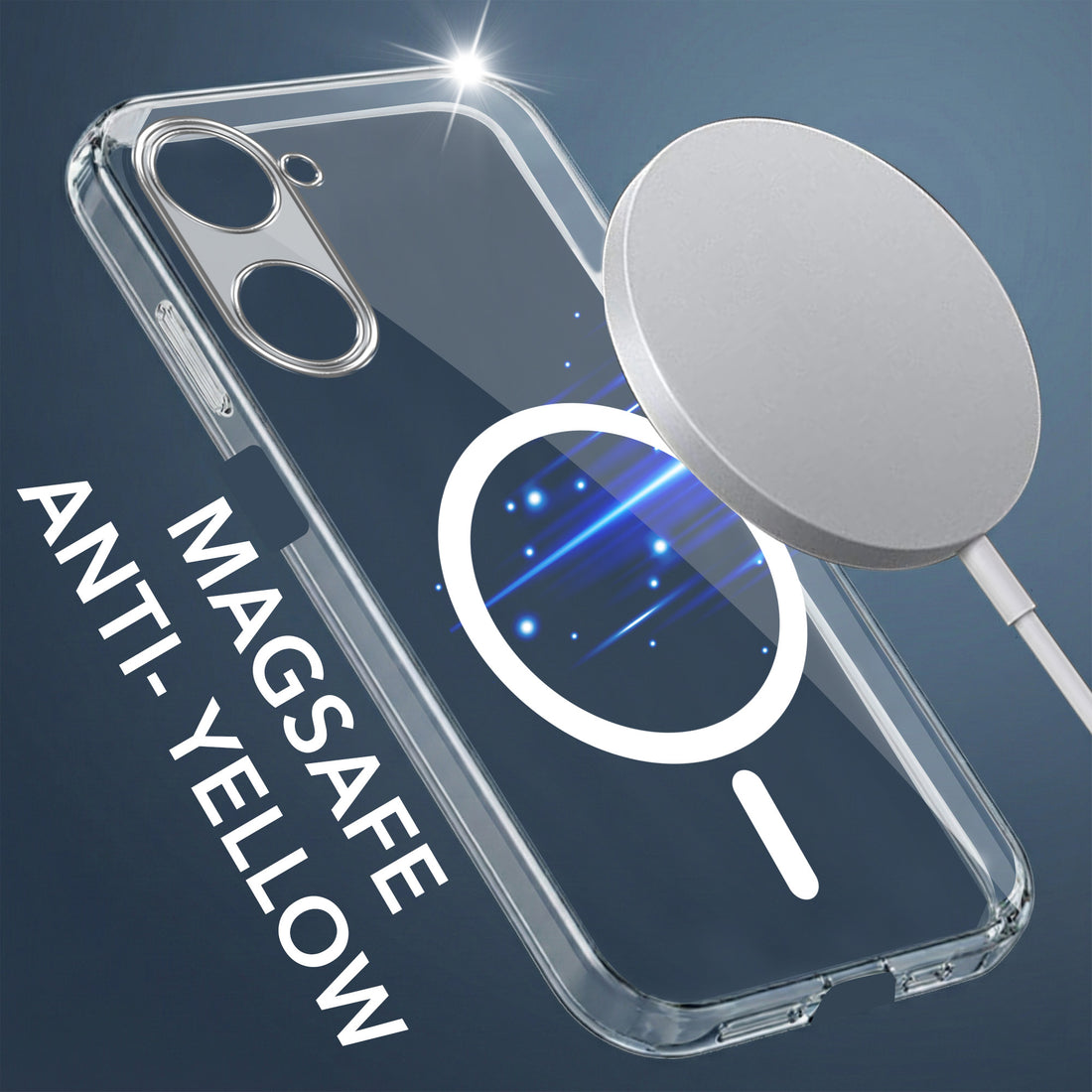 For Vivo Y28s 5G | Vivo T3 Lite 5G Back Cover Case Lifetime Anti-Yellow MagSafe Compatible Clear (Sleek Hard Crystal | Shockproof and Camera Protection)