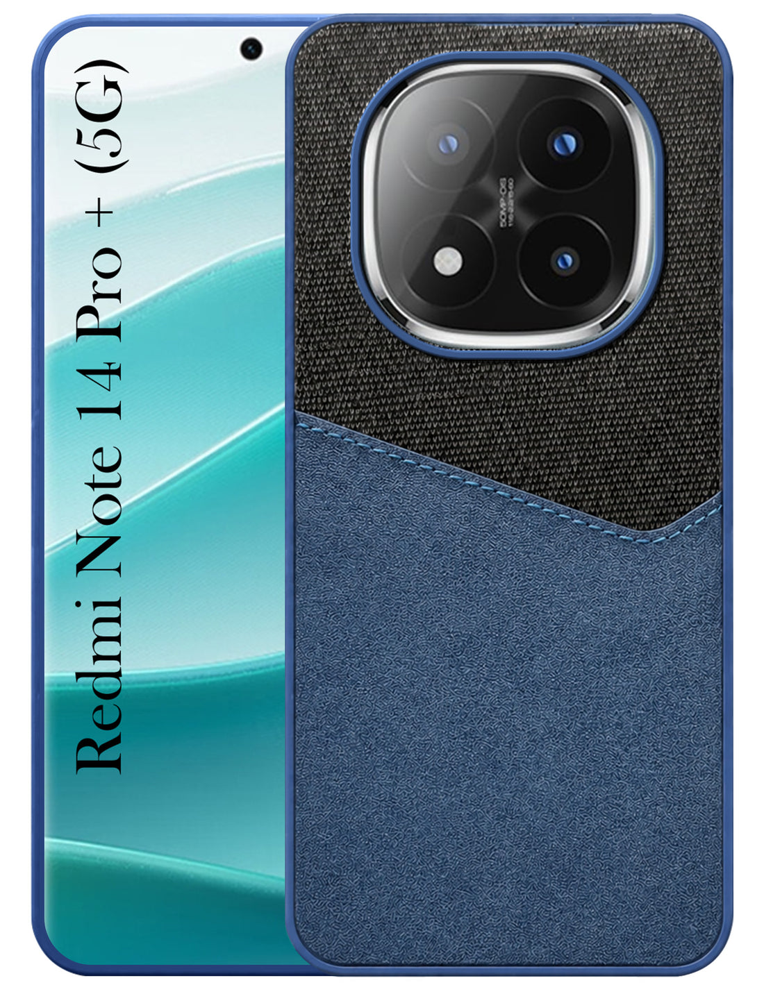 For Redmi Note 14 Pro Plus Back Cover Case (Dual PU Leather Stitch | Professional Minimalist | Soft and Flexible)