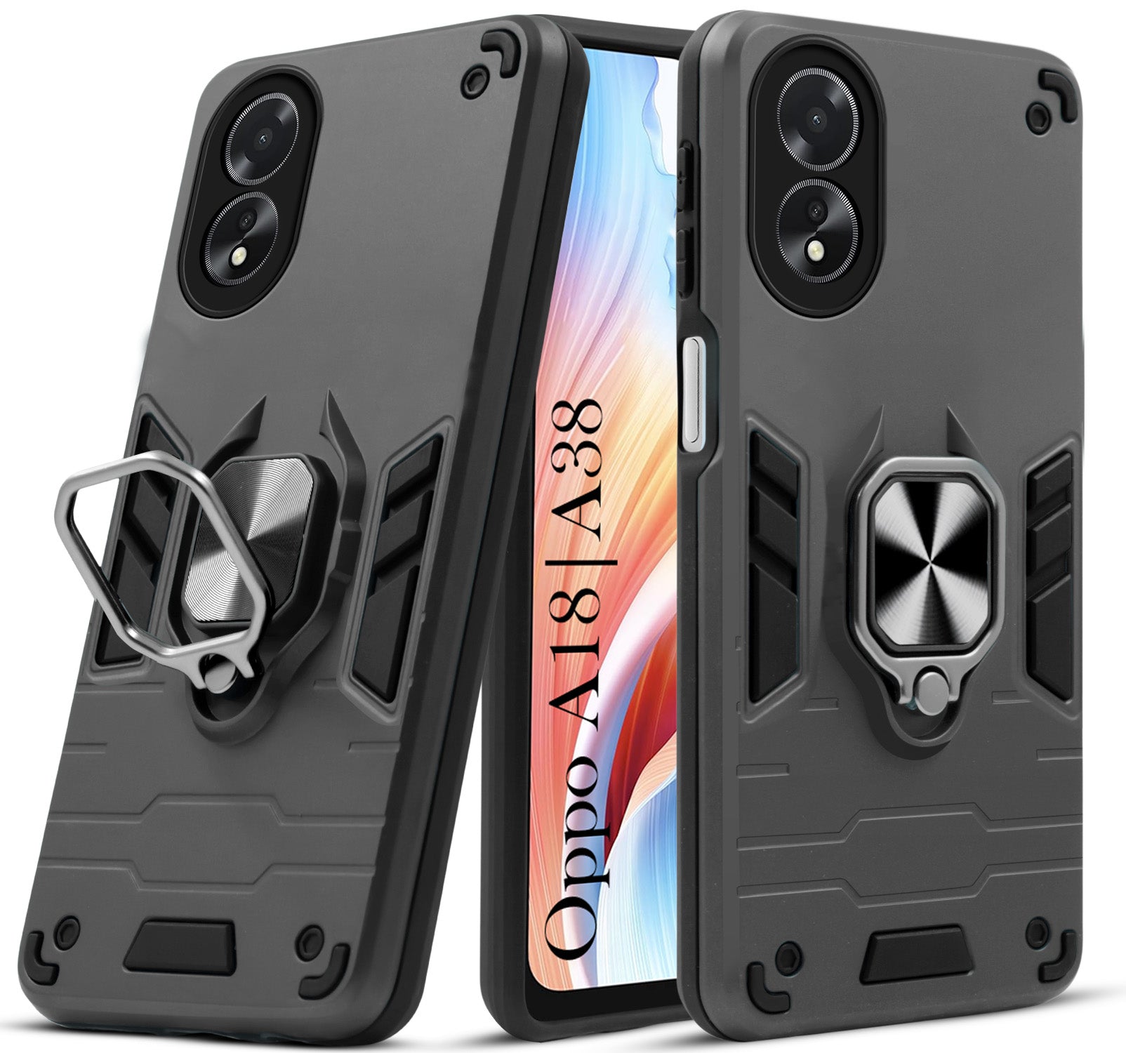 For Oppo A38 | Oppo A18 Back Cover Case (Shockproof Polycarbonate Dual Layer Hybrid Armor)