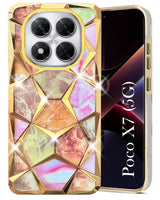 For Xiaomi Poco X7 Back Cover Case (Dual Design Glitter Sparkle and Detachable Diamond Print Case | Soft and Flexible)