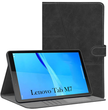 For Flip Cover Folio Case  Lenovo Tab M7 (TB-7305F, TB-7305X, TB-7305I) 7 Inch (PU Leather | Multi-Angle Smart Stand | Card Storage Slots | Silicone Back Pouch)