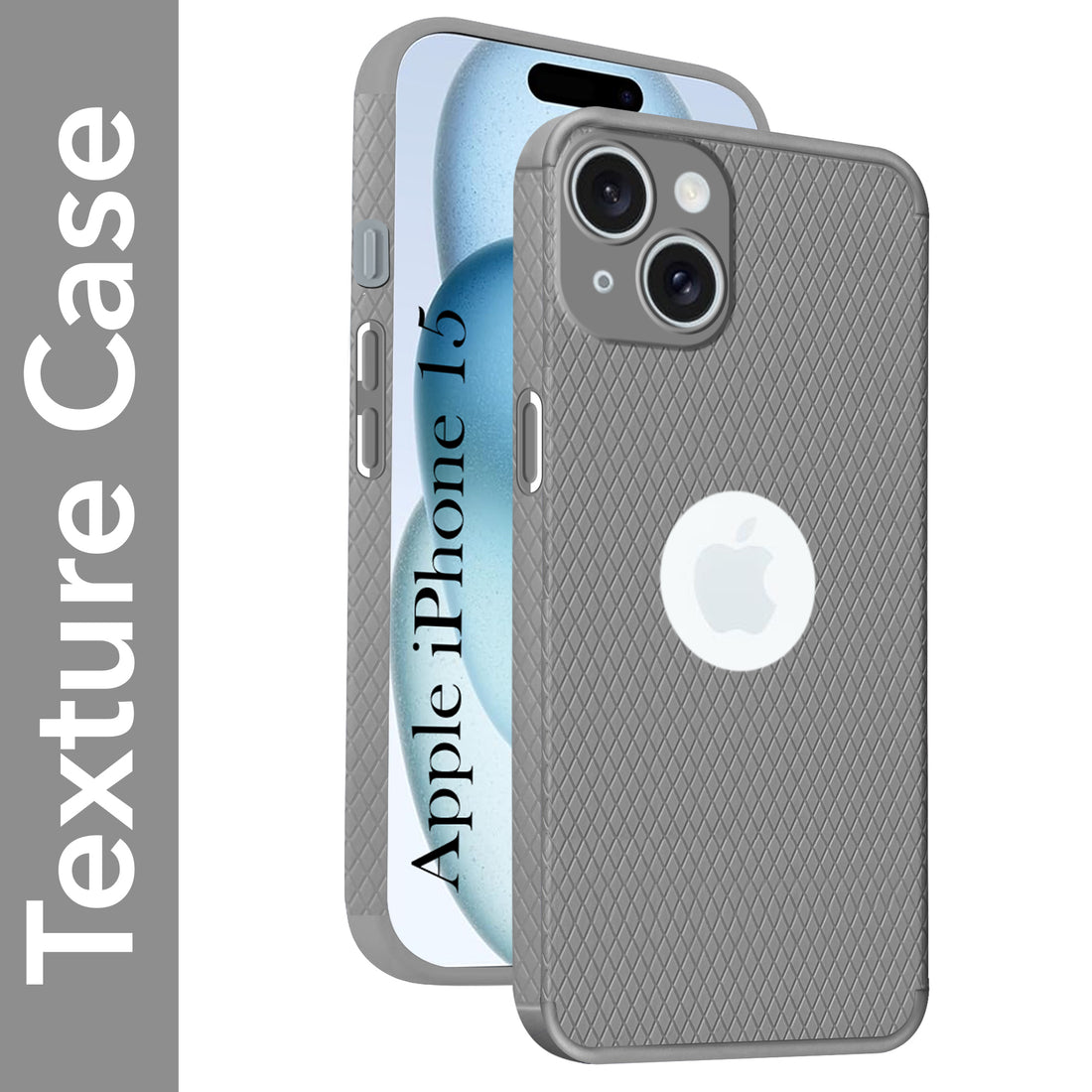 For Apple iPhone 15 Back Cover Case (Liquid Silicone | Side Grip | Camera Protection)