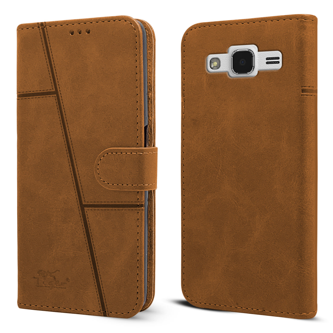 For Samsung Galaxy J2 Ace Flip Cover Case ( Stitched Leather with Magnetic Closure)