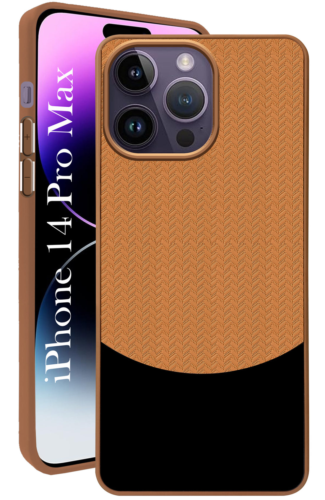 For Apple iPhone 14 Pro Max Back Cover Case (Elegant PU Leather Finish | Premium Minimalist Professional | Camera Protection Bump)