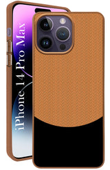 For Apple iPhone 14 Pro Max Back Cover Case (Elegant PU Leather Finish | Premium Minimalist Professional | Camera Protection Bump)