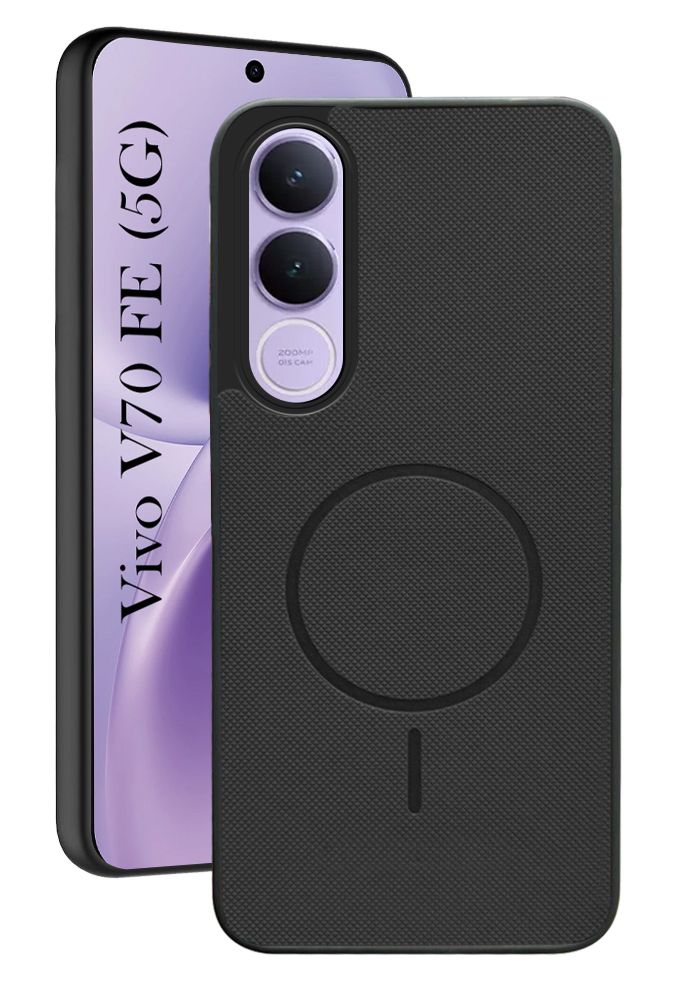 For Vivo V70 FE 5G Back Cover Case PU Leather (Texture Grip Design | Professional Minimalist | Camera Protection | Soft and Flexible)