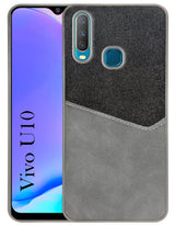 For Vivo U10 Back Cover Case (Dual PU Leather Stitch | Professional Minimalist | Soft and Flexible)