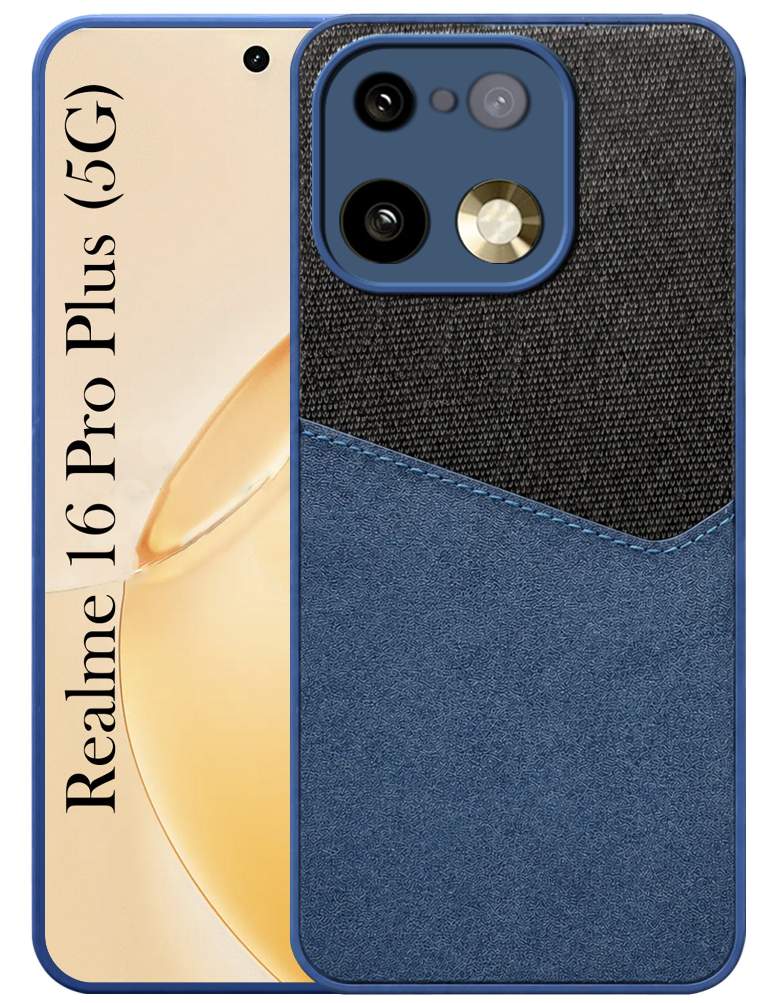 For Realme 16 Pro Plus 5G Back Cover Case (Dual PU Leather Stitch | Professional Minimalist | Soft and Flexible)