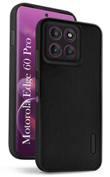 For Motorola Moto Edge 60 Pro Back Cover Case (Textured Grip Design | Micro-Fiber Cloth Inside | Slim and Light Weight | Soft Touch and Feel | Black)