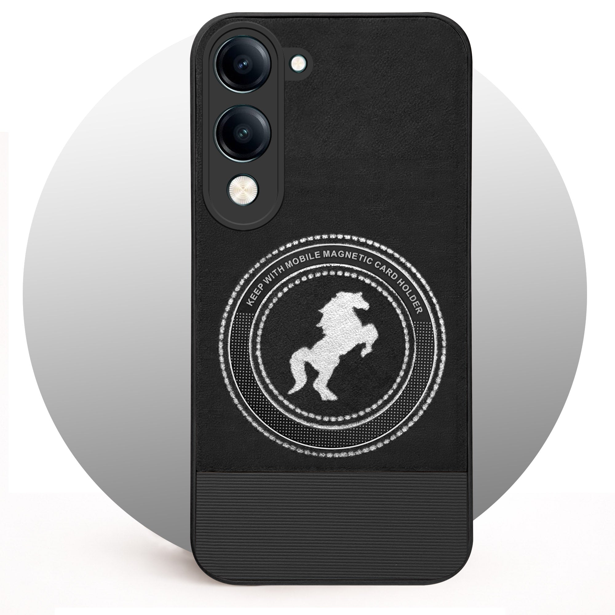 For Vivo Y19 | Vivo Y19e | Vivo T4 Lite PU Leather Finish Back Cover Case (Professional Minimalist Texture | MagSafe Compatile | Camera Protection | Sleek Sober Formal)