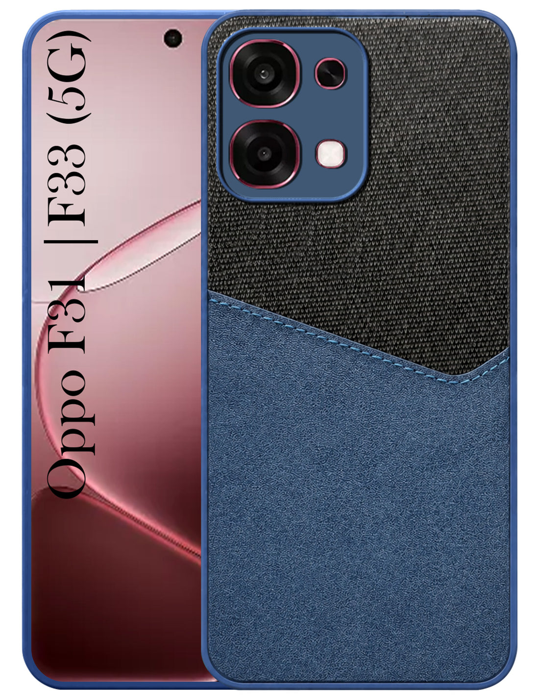 For Oppo F31 5G | Oppo F33 5G Back Cover Case (Dual PU Leather Stitch | Professional Minimalist | Soft and Flexible)