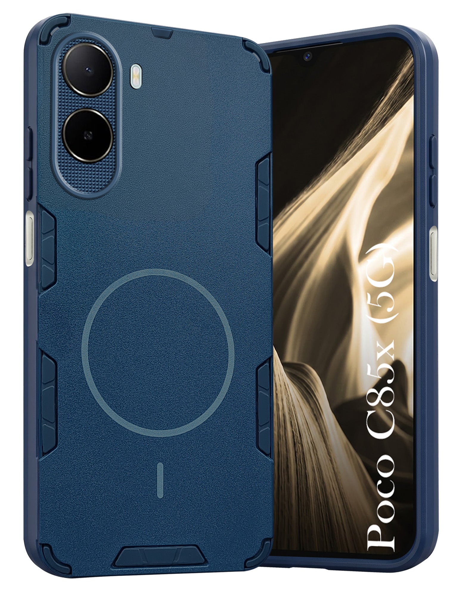 For Poco C85x 5G Back Cover Case (Slim Hybrid Armor | Shockproof Camera Protection | Rugged Dual Layer)