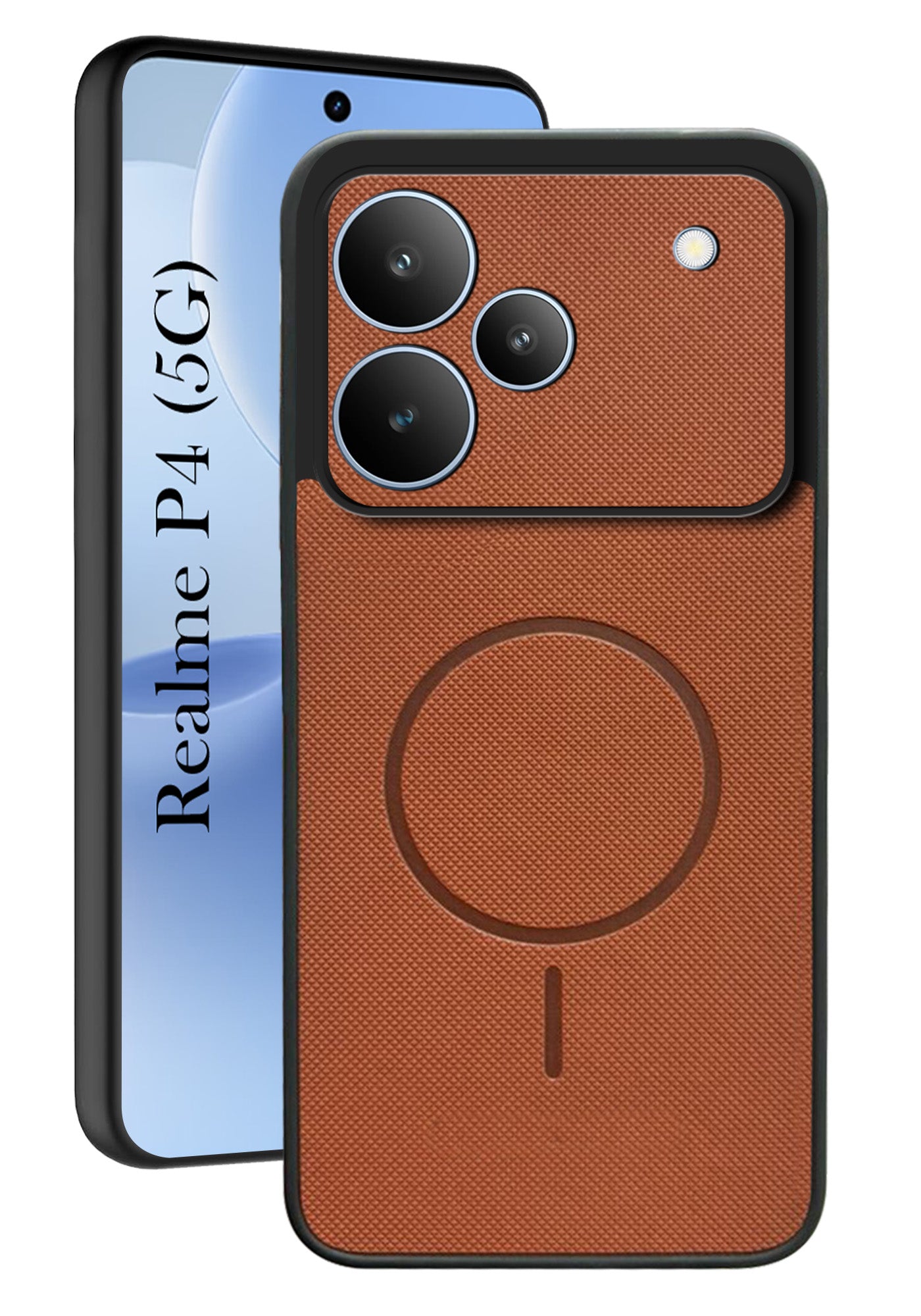 For Realme P4 Back Cover Case PU Leather (Texture Grip Design | Professional Minimalist | Camera Protection | Soft and Flexible)