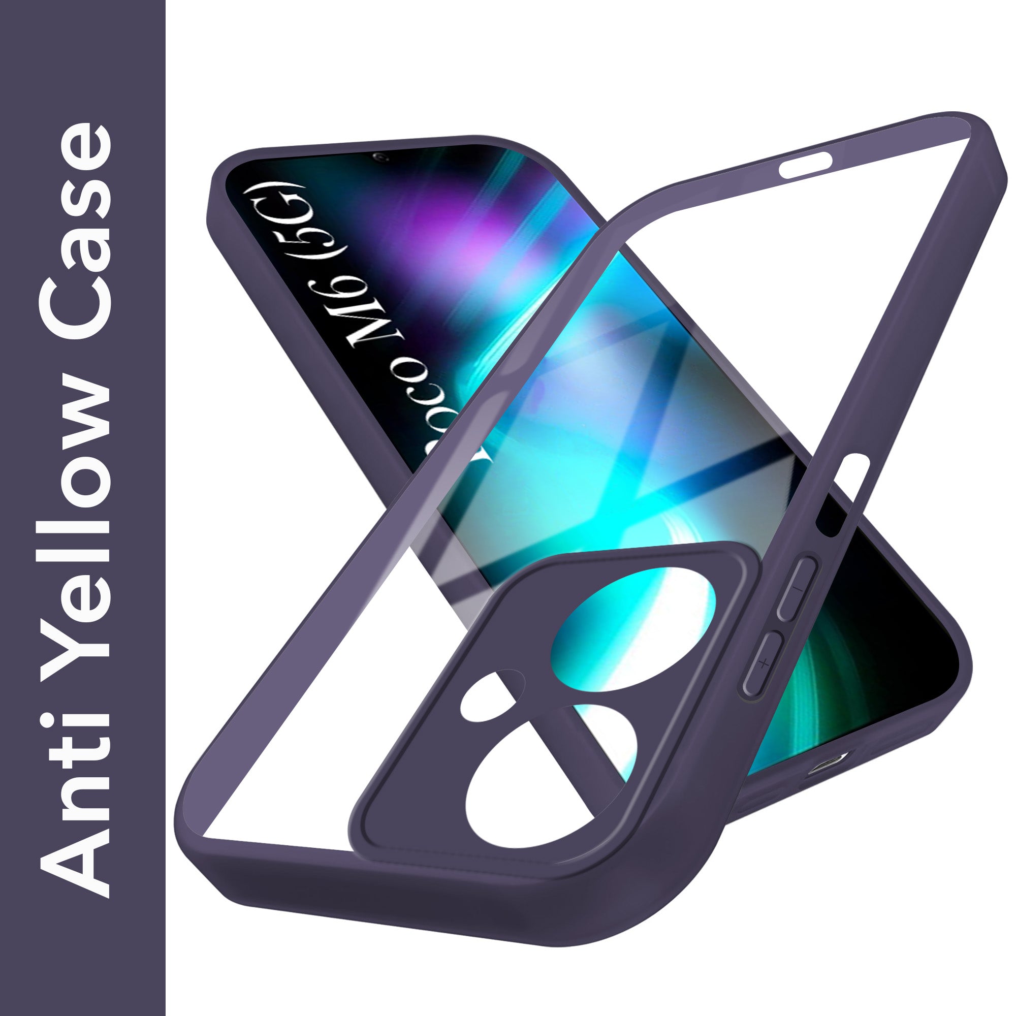 For Poco M6 5G Back Cover Case Ultra-Hybrid (Lifetime Anti Yellow | Anti Scratch | Crystal Clear Shockproof)