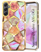 For Samsung Galaxy A35 5G Back Cover Case ( Dual Design Glitter Sparkle and Detachable Diamond Print Case | Soft and Flexible)