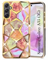 For Samsung Galaxy A35 5G Back Cover Case ( Dual Design Glitter Sparkle and Detachable Diamond Print Case | Soft and Flexible)