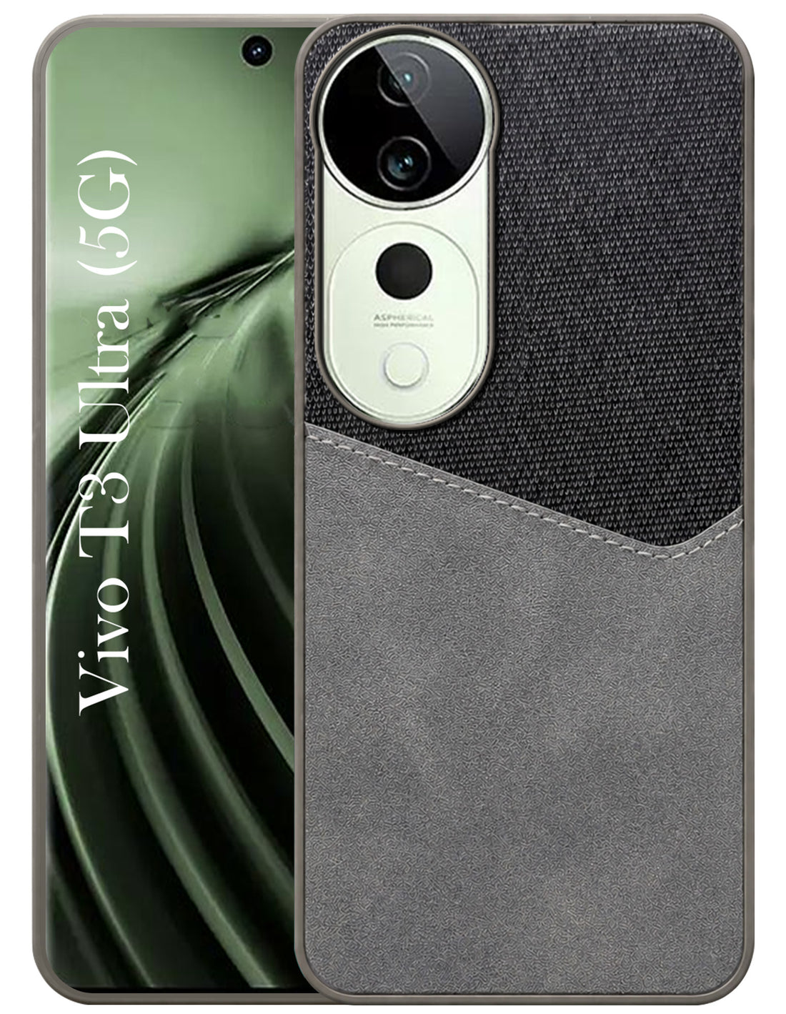 For Vivo T3 Ultra Back Cover Case (Dual PU Leather Stitch | Professional Minimalist | Soft and Flexible)