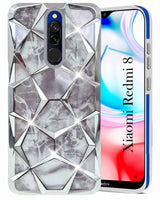 For Xiaomi Mi Redmi 8 Back Cover Case (Dual Design Glitter Sparkle and Detachable Diamond Print Case | Soft and Flexible)