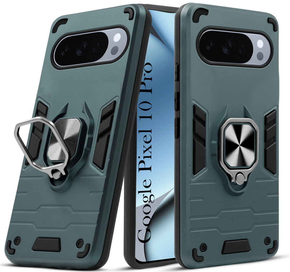 For Google Pixel 10 Pro  Back Cover Case (Shockproof Dual Layer Polycarbonate |Ring Holder Kickstand)