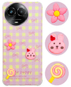 For Realme Narzo 60x Back Cover Case (3D Cute Cartoons | Hard Back Side Soft | Matte Premium Finish | HD Printing)