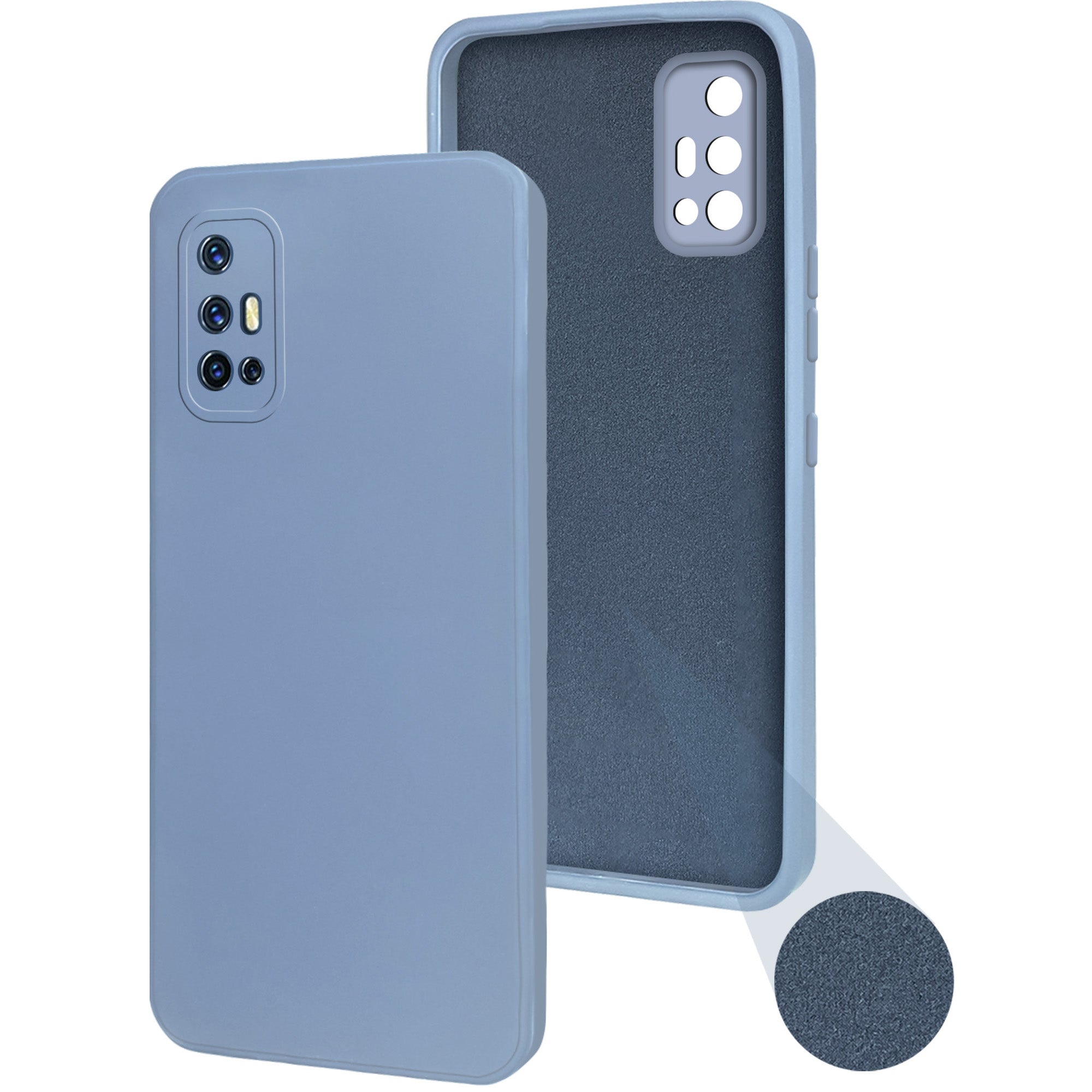 For Vivo V17 Back Cover Case ( Matte Finish Silicone with Inside Fiber cloth)