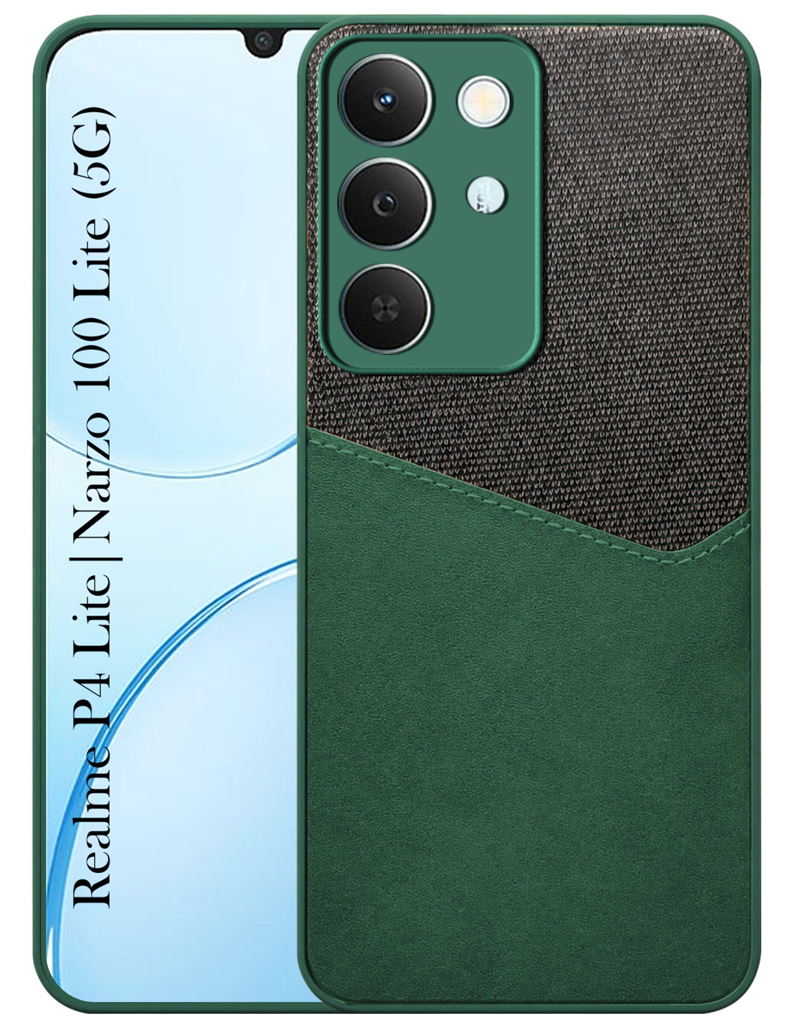 For Realme P4 Lite 5G | Narzo 100 Lite 5G Back Cover Case (Dual PU Leather Stitch | Professional Minimalist | Soft and Flexible)