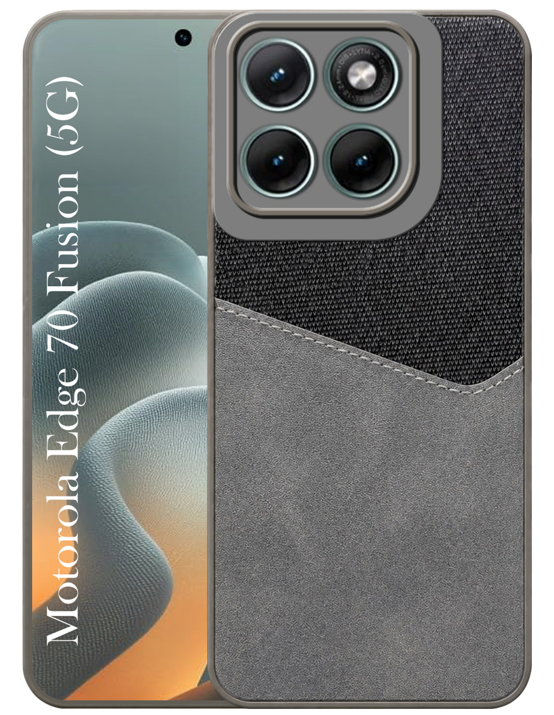 For Motorola Moto Edge 70 Fusion Back Cover Case (Dual PU Leather Stitch | Professional Minimalist | Soft and Flexible)