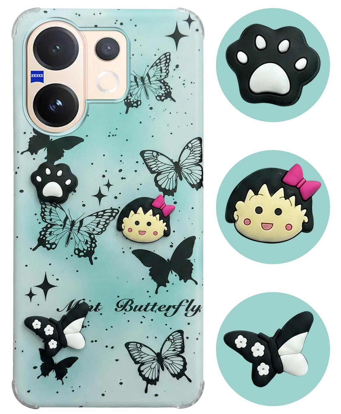 For Vivo V60 | Vivo T4 Pro Back Cover Case (3D Cute Cartoons | Hard Back Side Soft | Matte Premium Finish | HD Printing)