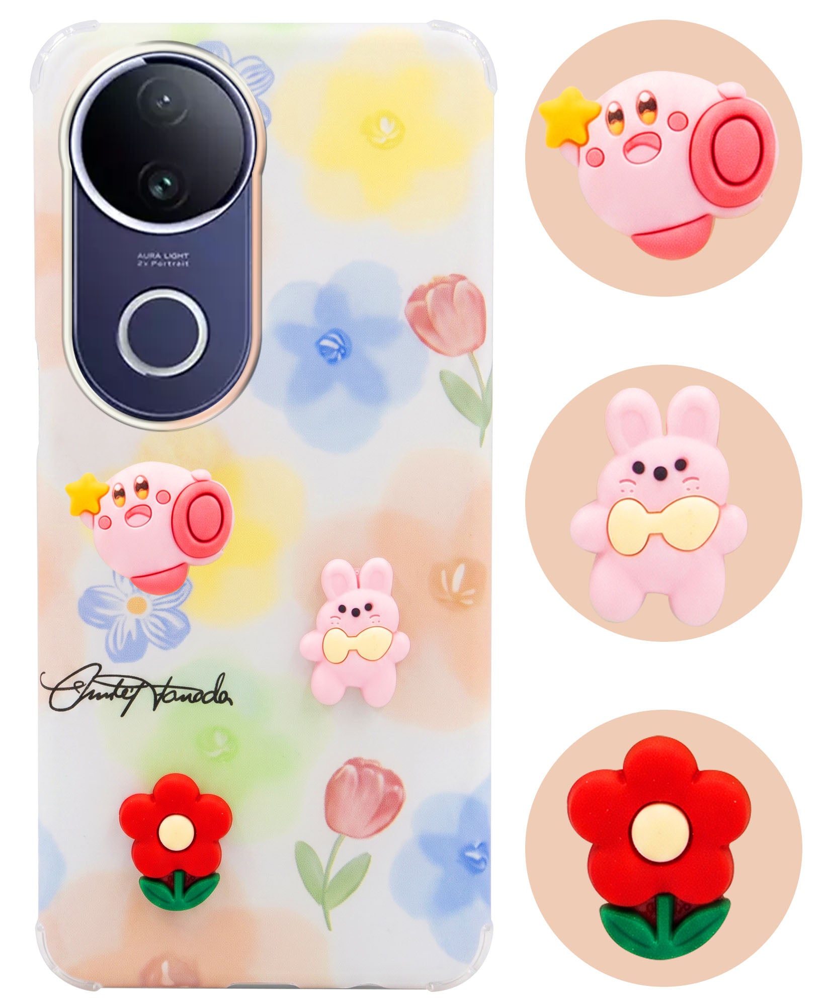 For Vivo T4R Back Cover Case (3D Cute Cartoons | Hard Back Side Soft | Matte Premium Finish | HD Printing)