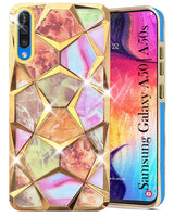 For Samsung Galaxy A50 | Galaxy A50s Back Cover Case (Dual Design Glitter Sparkle and Detachable Diamond Print Case | Soft and Flexible)