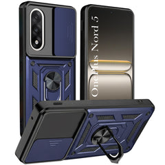 For Oneplus Nord 5 Back Cover Case (Sliding Shutter Camera Protection | Polycarbonate |Ring Holder Kickstand)