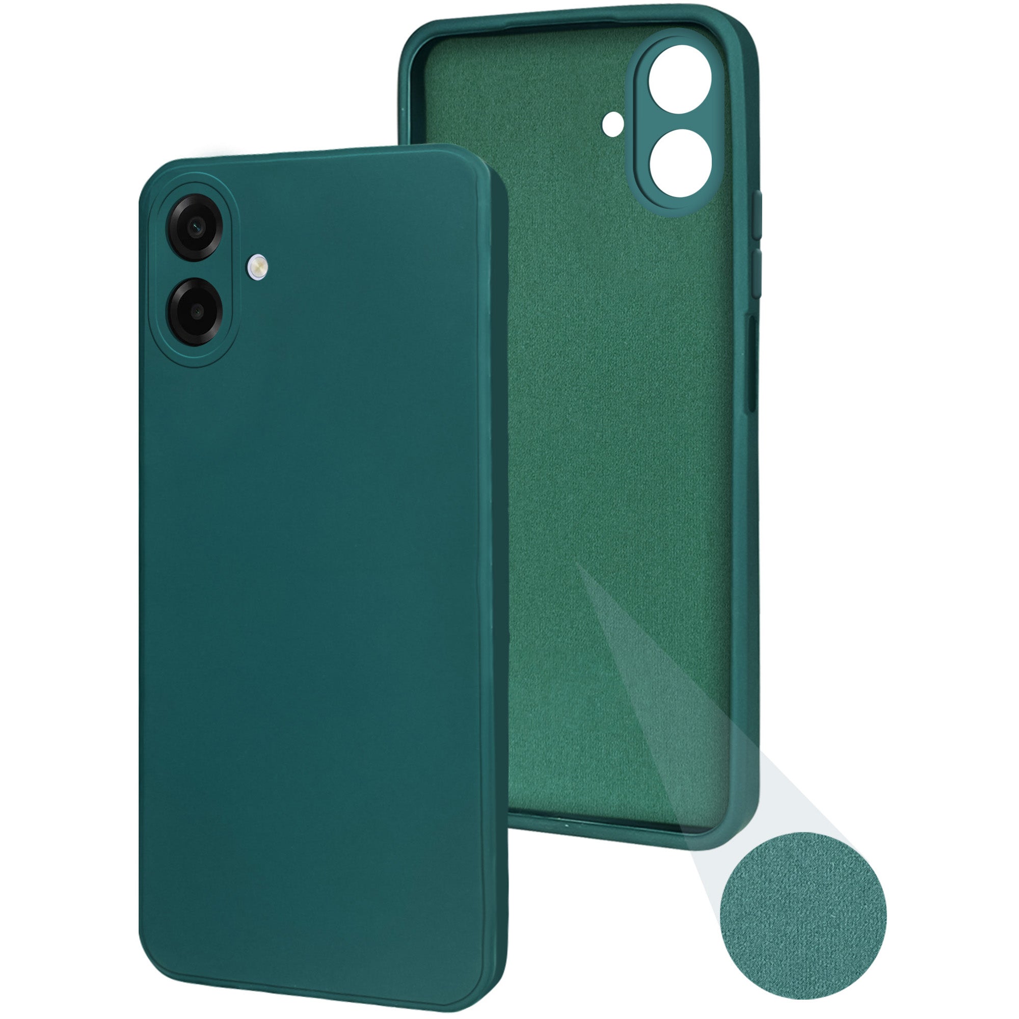 For Samsung Galaxy A07 | F70e 5G Back Case Cover (Inside Fiber cloth with Matte Finish Silicone |Black)