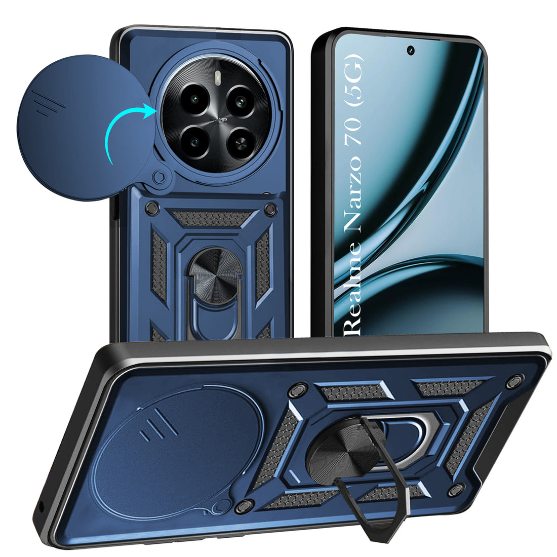 For Realme Narzo 70 5G Back Cover Case (Hybrid Dual Armor Polycarbonate)