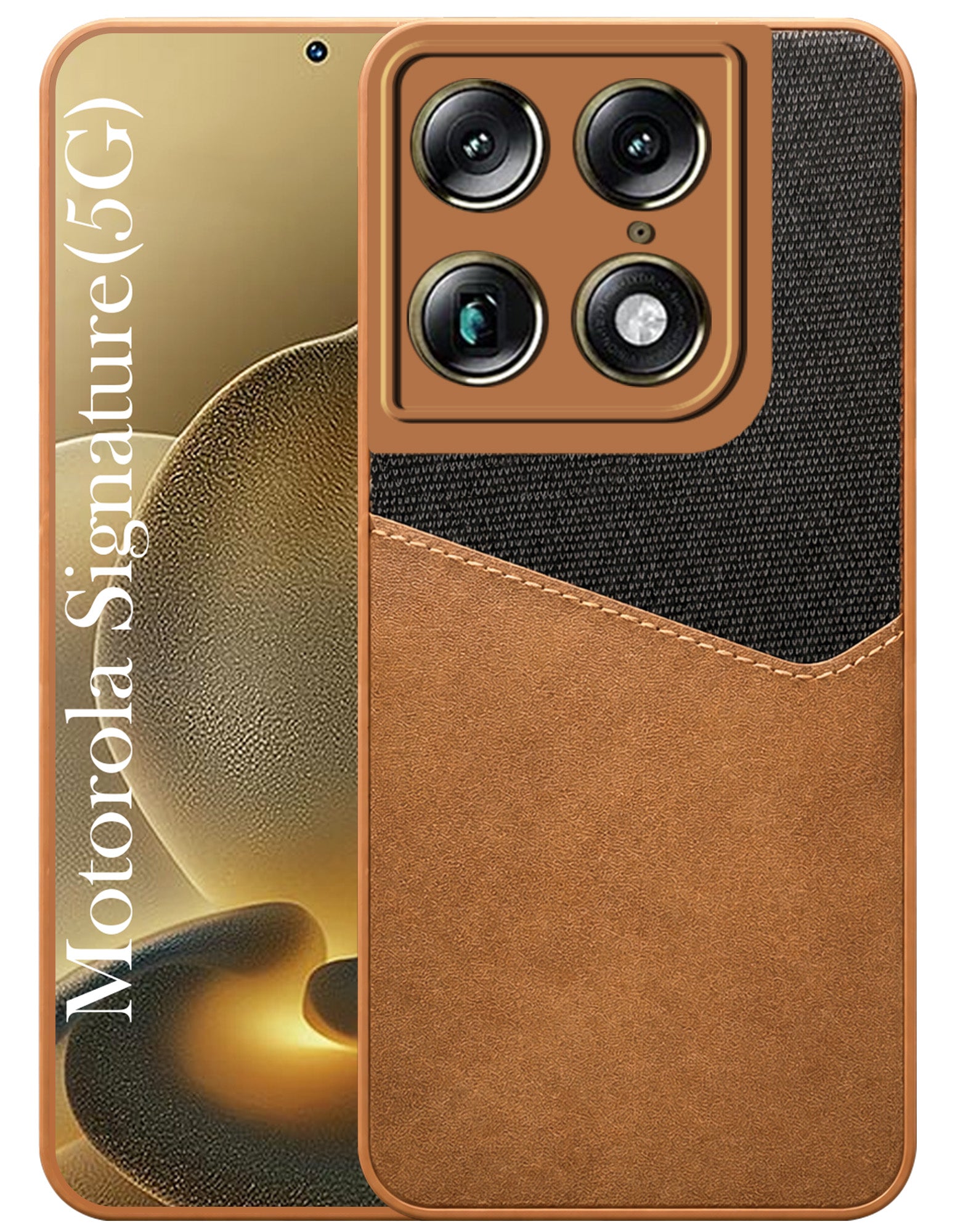 For Motorola Moto Signature 5G Back Cover Case (Dual PU Leather Stitch | Professional Minimalist | Soft and Flexible)