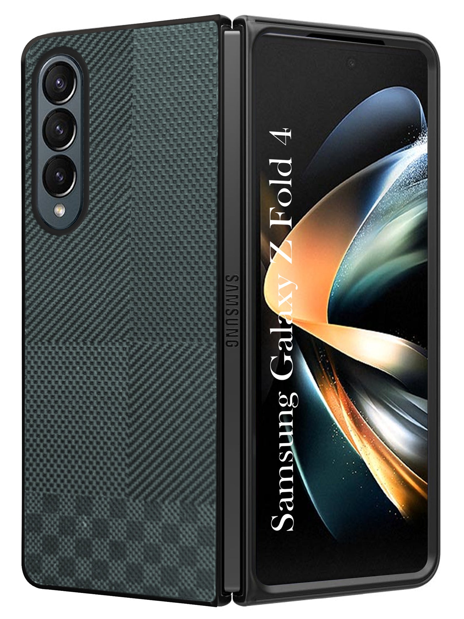 For Samsung Galaxy Z Fold 4 5G Back Flip Case Cover (Craft Printed Design | Hybrid Texture | Inside Microfiber Cloth)