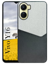 For Vivo Y16 Back Cover Case (Dual PU Leather Stitch | Professional Minimalist | Soft and Flexible)