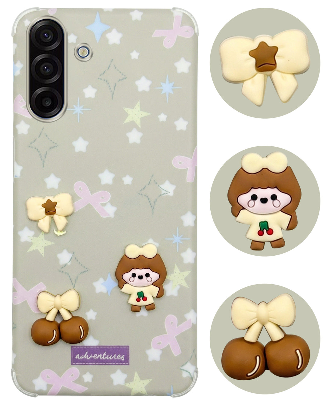 For Samsung Galaxy A17 | Samsung F17 | Samsung M17 5G Back Cover Case (3D Cute Cartoons | Hard Back Side Soft | Matte Premium Finish | HD Printing)