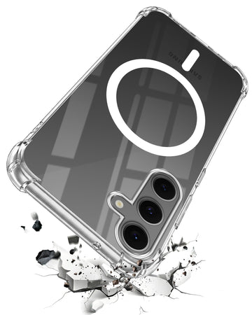 For Samsung Galaxy S24 FE Back Cover Shockproof Crystal-Clear (Magsafe Wireless Support | Drop & Camera Protection | Hard Polycarbonate)
