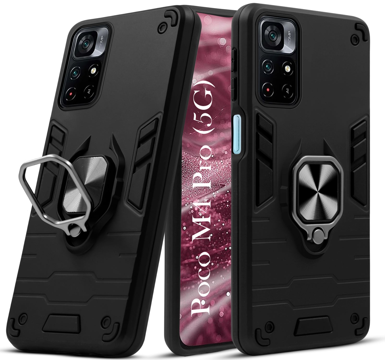 For Poco M4 Pro 5G Back Cover Case (Shockproof Polycarbonate Dual Layer Hybrid Armor)