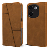 For Vivo T3 Pro Flip Cover Case (Stitched Leather with Magnetic Closure)